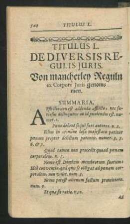 Titulus L. De Diversis Regulis Iuris.