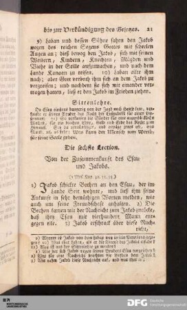 Die sechste Lection.