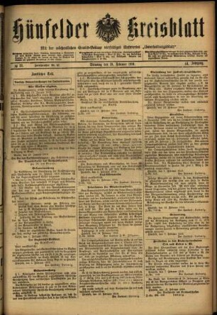 Ausgabe vom Dienstag, den 18. Februar 1919.