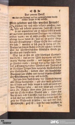 Der zweyte Brief.
