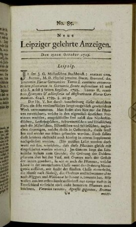 No. 85. Den 23ten October 1789.