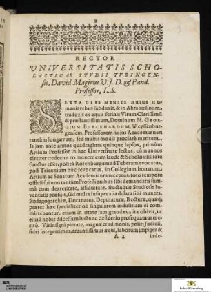 Program. Magnif. Dn. Rectoris