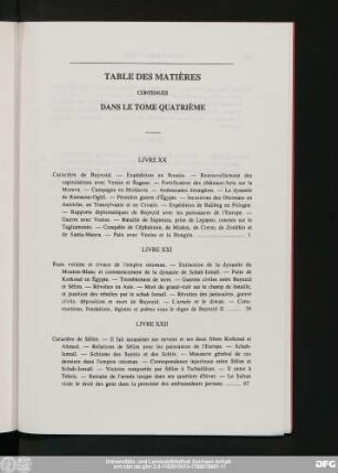 Table Des Matières Contenues Dans Le Tome Quatrième