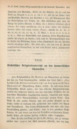 301-317 Katholischer Religionsunterricht an den humanistischen Gymnasien