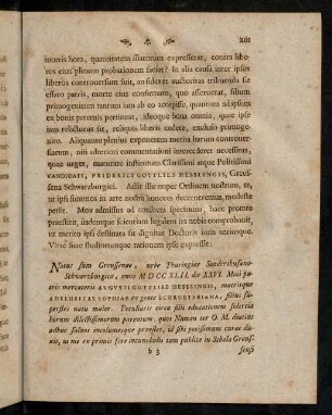 XIII-XVI, Natus sum Greussenae, urbe Thuringiae ...