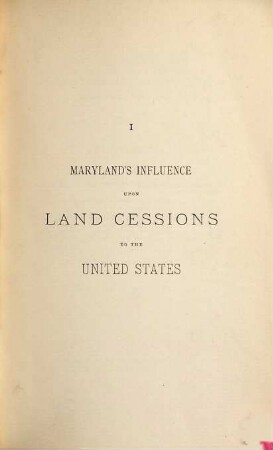 Maryland's influence upon land cessions to the United States