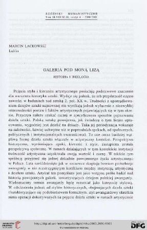 48/49.2000/01: Galeria pod Moną Lizą : historia i ideologia
