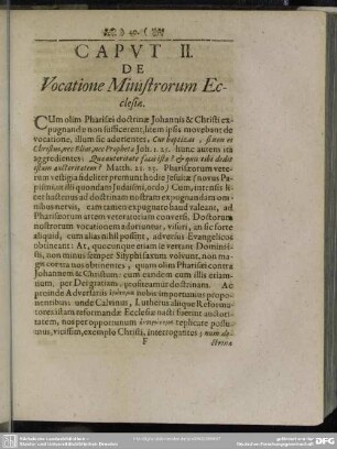 Caput II. De Vocatione Ministrorum Ecclesiae