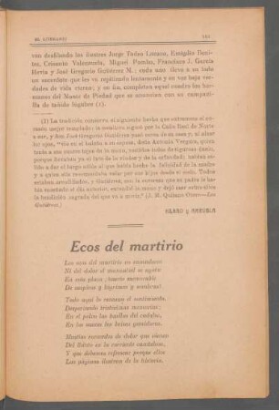 Ecos del martirio