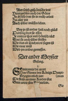 Der ander Meyster || Gesang. ||