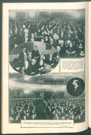 La sala del teatro San Martín de Flores [y] Concurrentes a la conferencia del doctor Rouma.