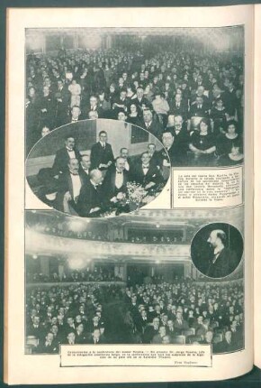La sala del teatro San Martín de Flores [y] Concurrentes a la conferencia del doctor Rouma.