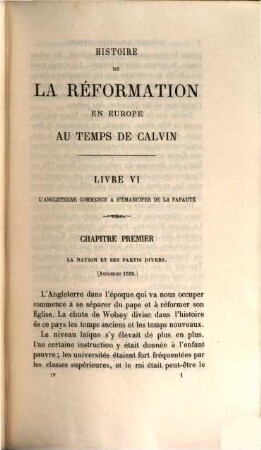 Histoire de la réformation en Europe au temps de Calvin, 4. Angleterre, Genève, France, Allemagne et Italie