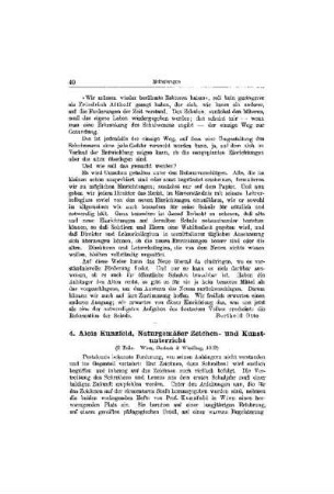 Alois Kunzfeld, Naturgemäßer Zeichen- und Kunstunterricht