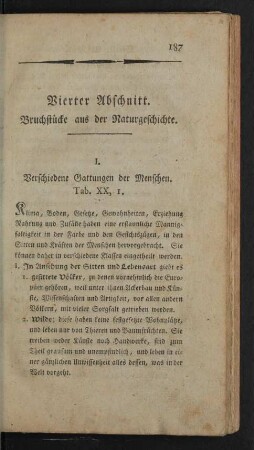 Vierter Abschnitt. Bruchstuecke aus der Naturgeschichte.