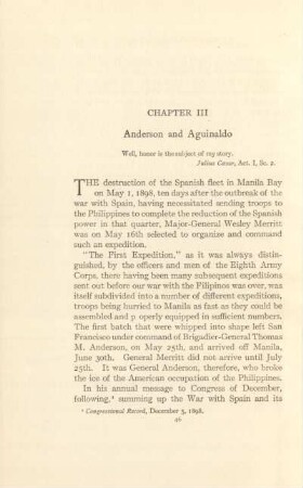 Chapter III. Anderson and Aguinaldo