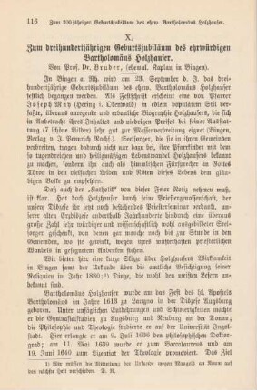 116-126 Zum dreihundertjährigen Geburtsjubiläum des ehrwürdigen Bartholomäus Holzhauser