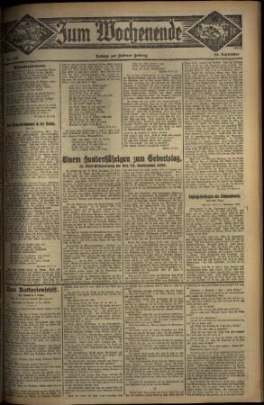 Dritte Ausgabe vom Sonntag, den 14. September 1930.
