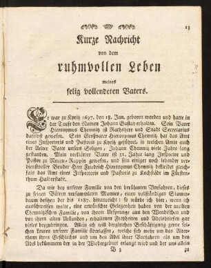 13-16, Kurze Nachricht von dem ruhmvollen Leben meines selig vollendeten Vaters.