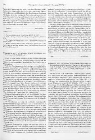 277-278 [Rezension] Witherington, Ben, The christology of Jesus