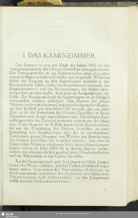 I. Das Kaminzimmer