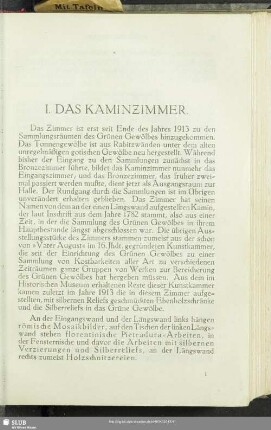 I. Das Kaminzimmer