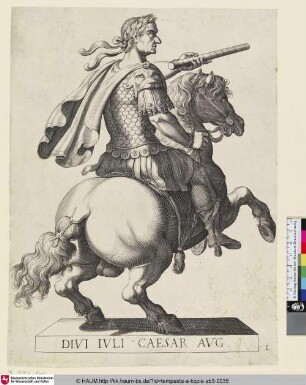 DIVI IVLI CAESAR AVG. [Julius Caesar zu Pferde; Emperor Julius Caesar on Horseback]
