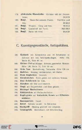 Kunstgegenstände, Antiquitäten (Nr. 184-339)