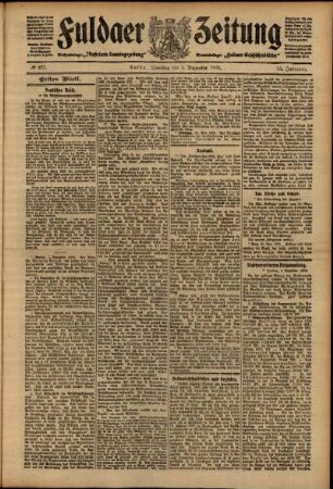 Erste Ausgabe vom Dienstag, den 01. Dezember 1908.