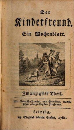 Der Kinderfreund : ein Wochenblatt. 20. 1781