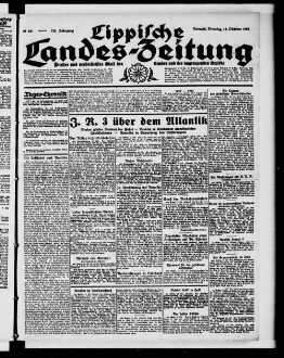 Lippische Landes-Zeitung : ältestes und weitverbreitetes Blatt des Landes und der angrenzenden Bezirke