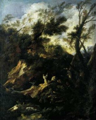 Landschaft mit zwei betenden Mönchen