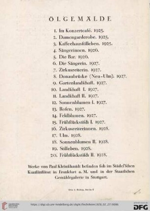 Ölgemälde (Nr.1-20)