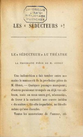 Les séducteurs! : Par Gyp