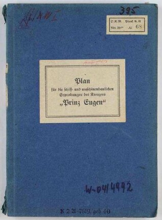 Plan zur Erprobung Schiff und Maschine "Prinz Eugen"
