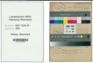 Entnazifizierung Bernhard Weber , geb. 01.07.1900 (Lokfuehrer)