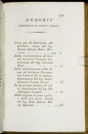 Memorie Contenute In Questo Volume.