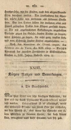 XXIII. Kürzere Notizen und Bemerkungen