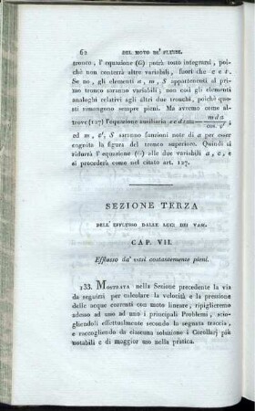 Sezione Terza. Dell' Efflusso Dalie Luci Dei Vasi.