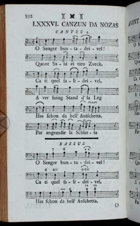 LXXXVI. Canzun Da Nozas Avont La Copulaziun