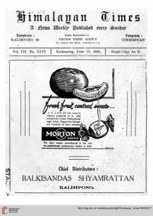 No. XLIV (13 June 1954)