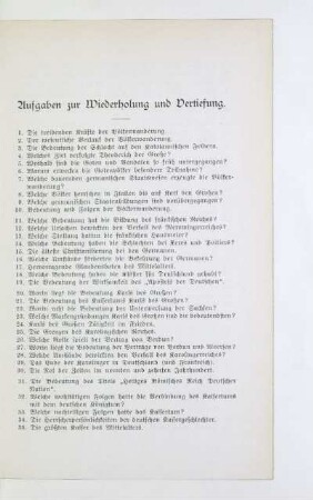 Aufgaben zur Wiederholung und Vertiefung