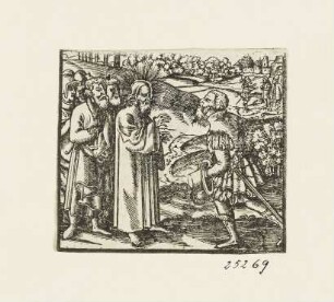 Hauptmann von Kafaerneum, aus: Ambrosius Lobwasser, "Biblia / Darinnen die Summarien aller Capittel der gantzen heiligen Schrifft", Leipzig 1584