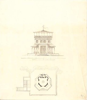 Braunmühl, Anton von; Entwurf - Aufriss, Grundriss