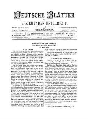 Gemeinschaft und Bildung : ihr Wesen und ihre Bedeutung