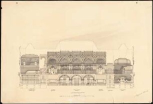 Deutsches Haus (Gesellschaftshaus), Brünn: Längsschnitt 1:100