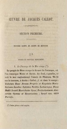 Oeuvre de Jacques Callot. Section première