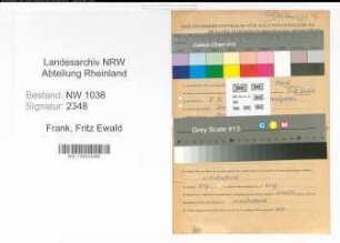 Entnazifizierung Fritz Ewald Frank , geb. 08.10.1918 (Polizist)