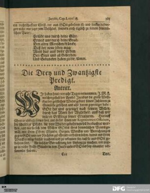 Die Drey und Zwantzigste Predigt.
