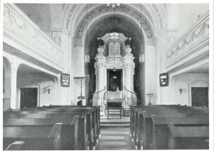 Rastatt, RA; Neue Synagoge, Innenansicht (Zeichnung)